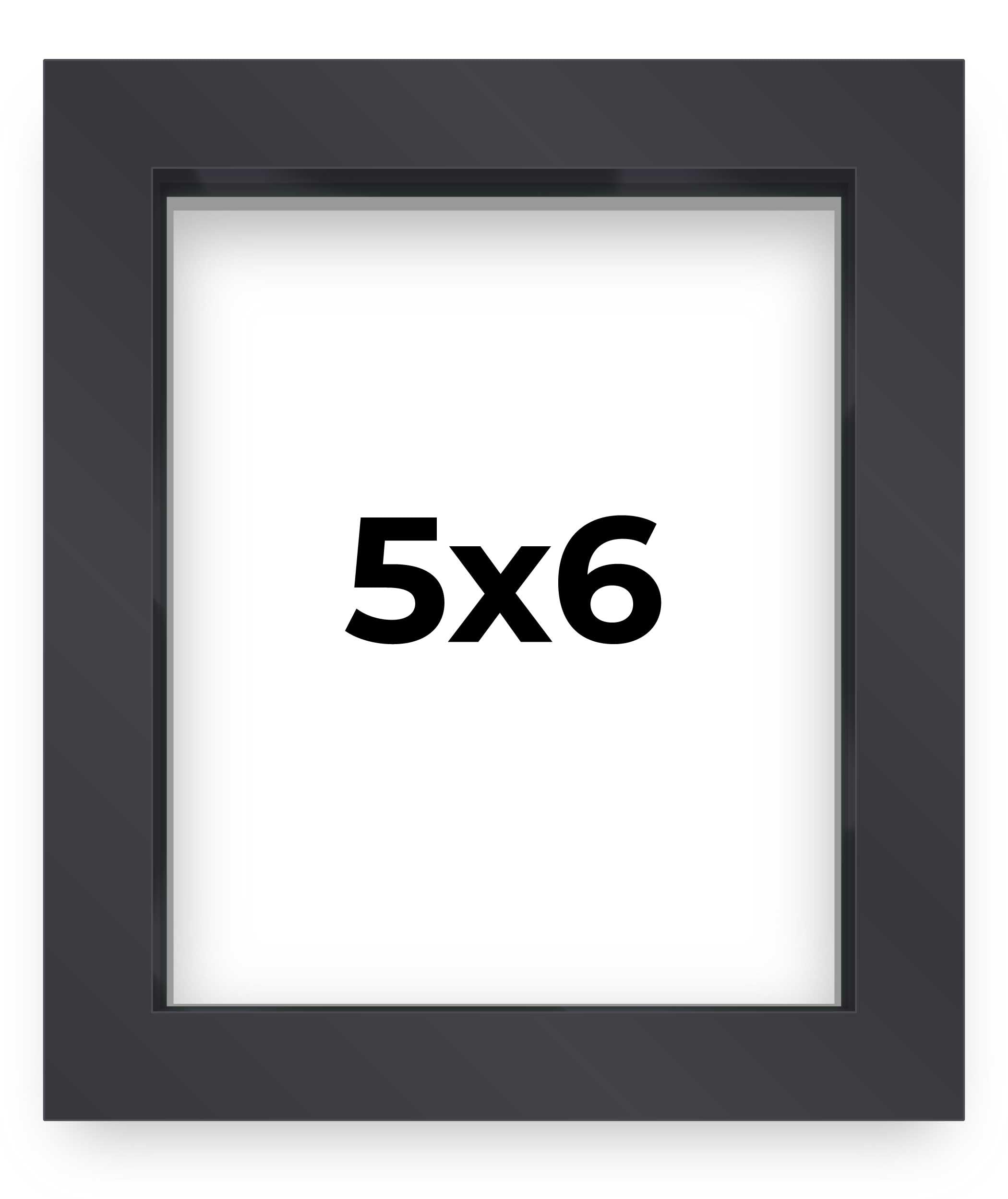 5x6 Shadow Box Frame Contemporary Black Finish | 1'' Depth of Usable Space| Interior Size 5x6 or 6x5 in| UV Resistant Acrylic, A