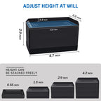 ANNKUT 3 Inch Heavy Duty Adjustable Bed Risers, Supports Up to 1,300 Lbs, 4 Pack Black for Bed, Sofa, Table, Couch