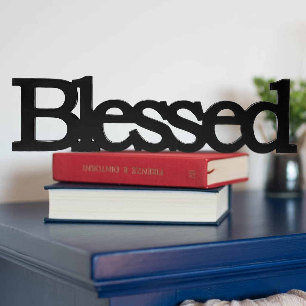 Blessed Letter Table Sign Blessed Standing Letter Table Sign Rustic Wooden Home Signs Decor For Valentine'S Day Wedding Graduati
