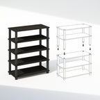 Furinno Turn-S-Tube 3-Tier Multipurpose Standing Shelves, Shoe Rack, Espresso/Black, Set of 2