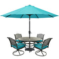 Mastercanopy Patio Umbrella For Outdoor Market Table -8 Ribs (9Ft,Turquoise)
