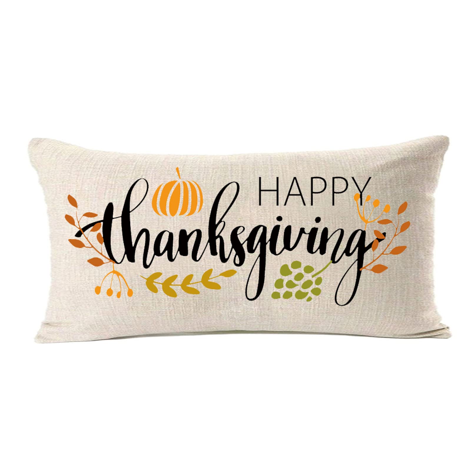 Mfgneh Thanksgiving Decorations Pillow Covers 12X20 Inch,Happy Thanksgiving Decor Thanksgiving Lumbar Pillow Farmhouse For Sofa