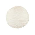 HomeRoots Acrylic Plush, Polyester Arlington Circular Faux Fur Rug 6' Diameter - Off White
