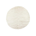 HomeRoots Acrylic Plush, Polyester Arlington Circular Faux Fur Rug 6' Diameter - Off White
