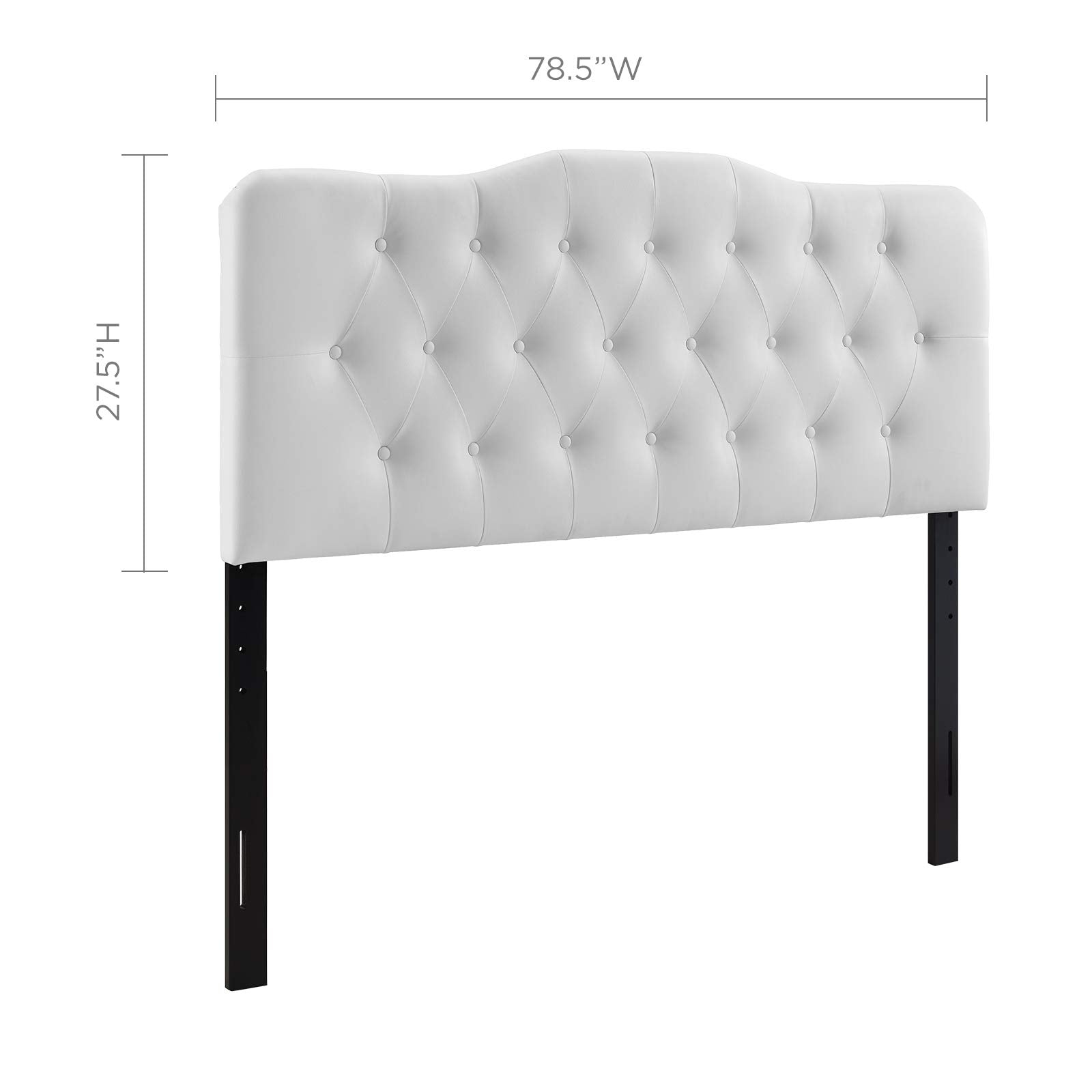 Modway Annabel Tufted Button Faux Leather Upholstered King Headboard in White
