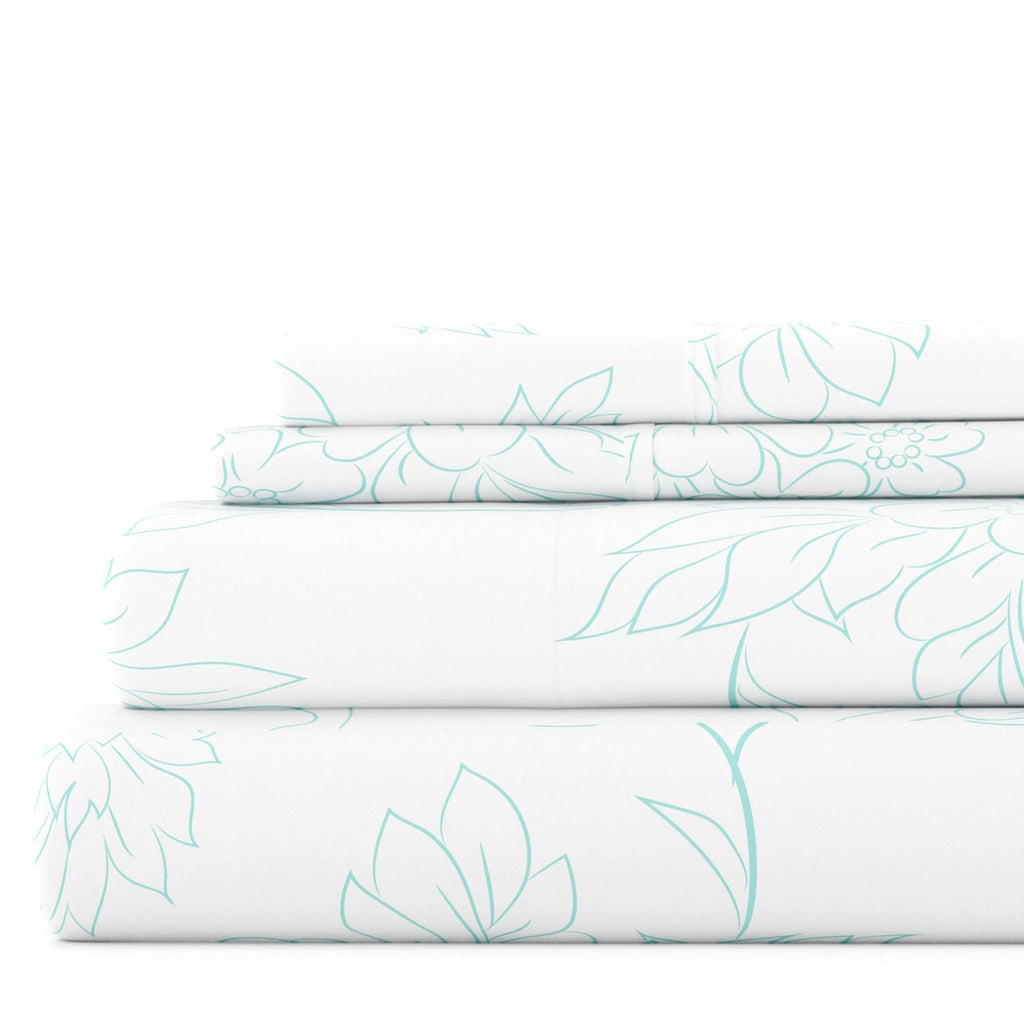 Linen Market 3 Piece Twin Bedding Sheet Set (Aqua Vine) - Sleep Better Than Ever With These Ultra-Soft & Cooling Bed Sheets For
