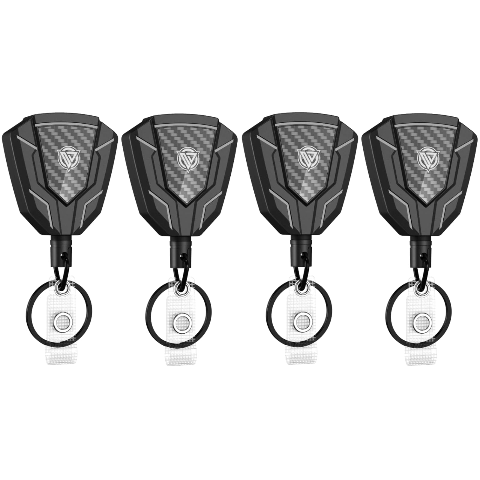 Oaridey Heavy Duty Retractable Keychain With Belt Clip, Retractable Badge Holders With Carbon Fiber Front, Badge Reels Retractab