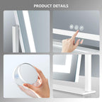 Gvnkvn Makeup Vanity Mirror With Lights 15.2' Large Led Lighted Mirror, Hollywood Make Up Mirror With Lighting For Bedroom Tabl