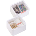 Tecbeauty 2pcs Qtips Holder - Large Cotton Swabs Dispenser Bathroom Canisters Cotton Balls, Cotton Pads Storage Container, Hinge