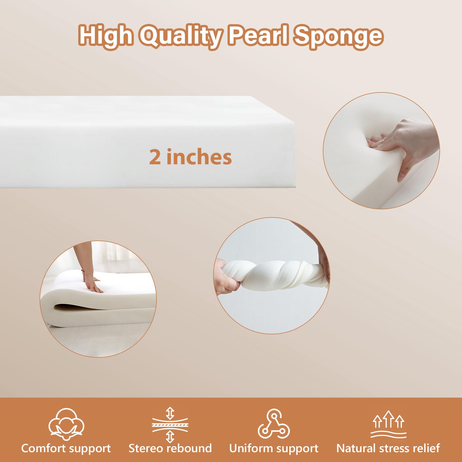 Navenwelle Bench Cushion, Comfortable Breathable Linen Bench Cushions For Indoor Furniture, 75D High-Density Bench Seat Pillow (