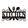 Metal Rustic Kitchen Decor Signs Decoraions For Wall, Country Farmhouse Decoration for Dining Room, 13.8 x 8.8 Inches (Black)