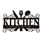 Metal Rustic Kitchen Decor Signs Decoraions For Wall, Country Farmhouse Decoration for Dining Room, 13.8 x 8.8 Inches (Black)