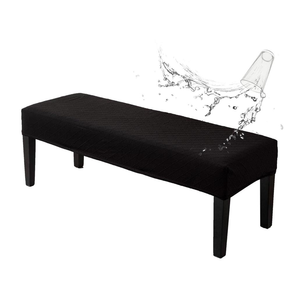 Genina Stretch Dining Bench Covers, Waterproof Stretch Jacquard Bench Seat Protector Cover, Rectangular Bench Cover For Bedrooms, Living Rooms, Kitchens, Removable, Washable