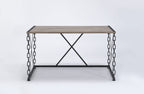 Acme Jodie Rectangular Wooden Top Writing Desk In Rustic Oak And Antique Black