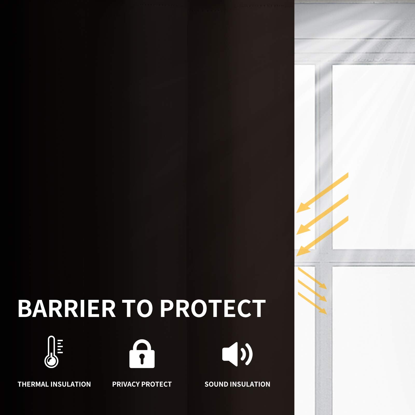 Easy-Going Blackout Curtains For Bedroom, Solid Thermal Insulated Grommet And Noise Reduction Window Drapes, Room Darkening Curtains For Living Room, 2 Panels(52X84 In,Dark Brown)