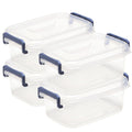 Tribello Plastic Small Storage Bins with Lids, Clear Stackable Storage Containers 2.5Q  4 Pack