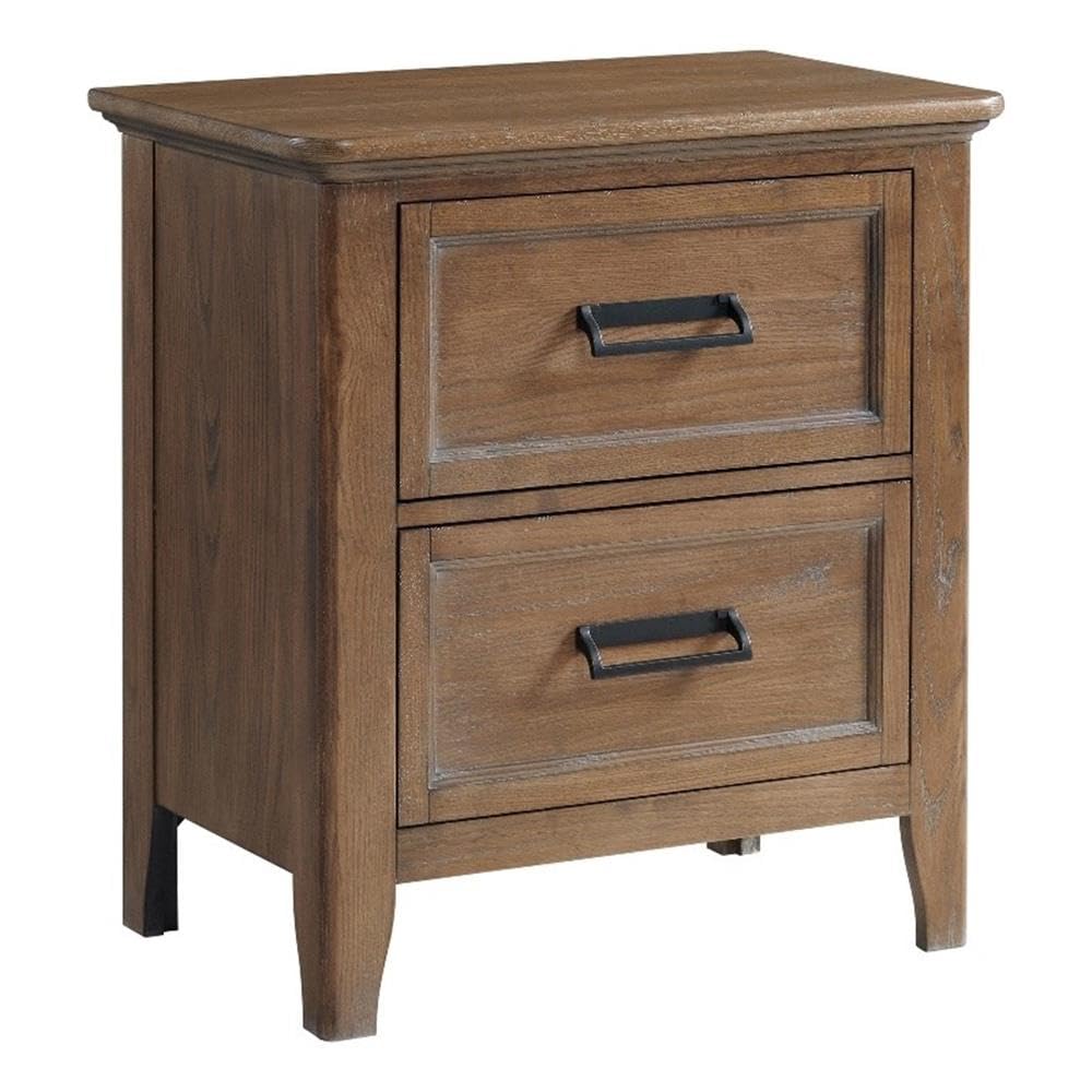 Intercon Alta Nightstand, 2 Drawer Bedside Table, Brown