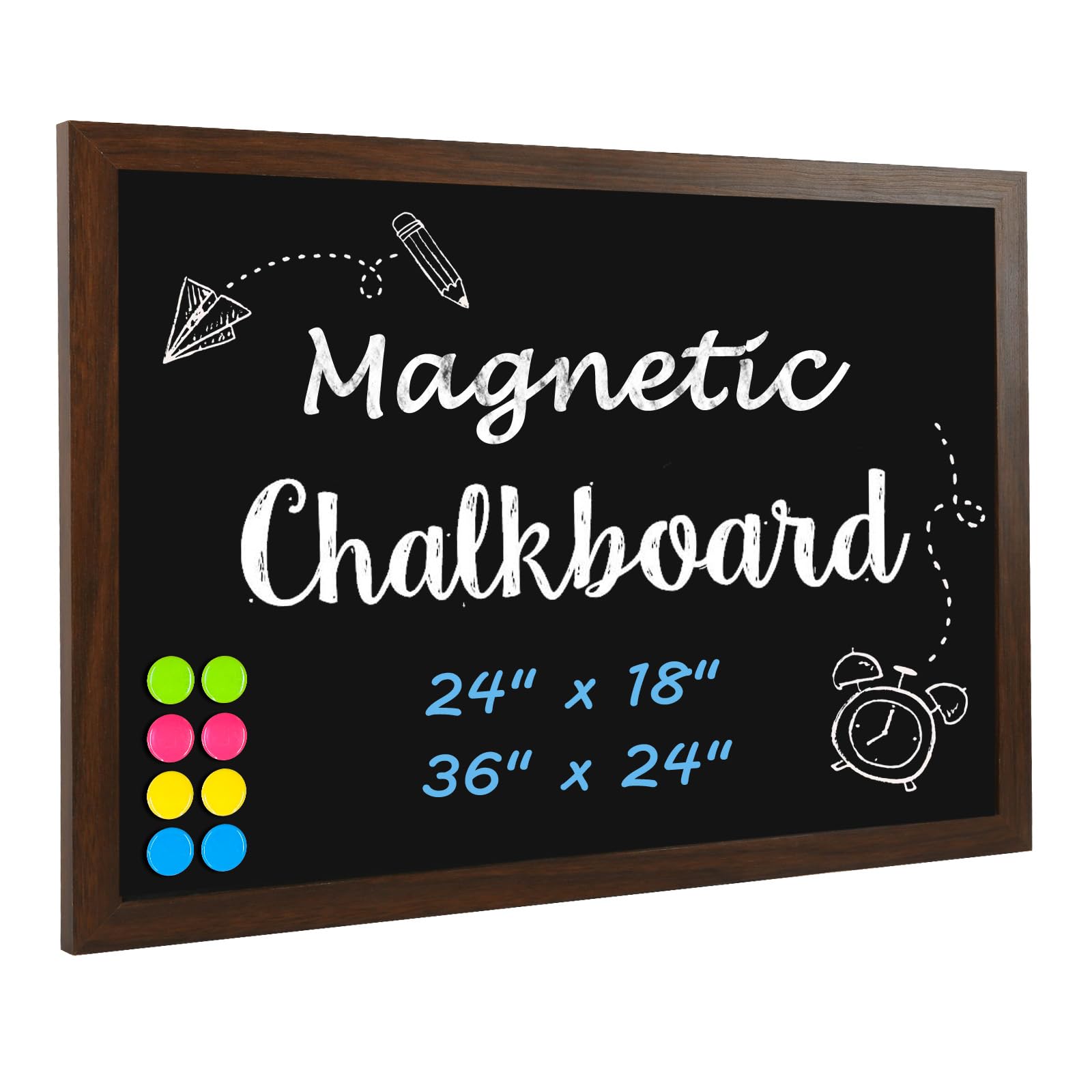 4 Thought Chalk Board 18 ' X 24 ', Magnetic Chalkboard For Wall Rustic Blackboard Hanging Chalkboards Sign Board Menu Board Fo
