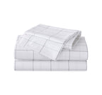 Eddie Bauer Home Sheets Cotton Percale Bedding Set, Crisp & Cool, Stylish Home Decor,4 Pcs, Queen, Northern Plaid Grey/White