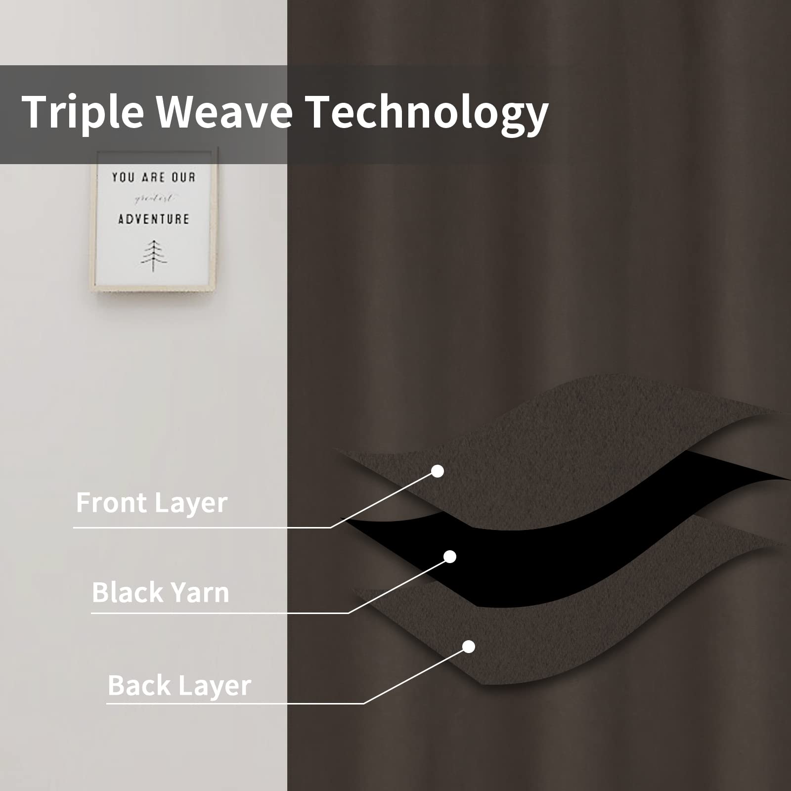 Easy-Going Blackout Curtains For Bedroom, Solid Thermal Insulated Grommet And Noise Reduction Window Drapes, Room Darkening Curtains For Living Room, 2 Panels(46X84 In, Taupe)