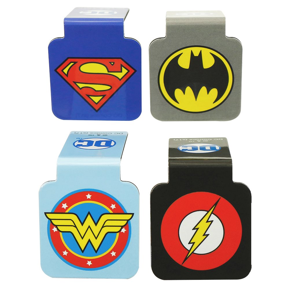 Ata-Boy Justice League Bookmark, Logo Magnetic Bookmarks (4 Set) Dc Comics Gifts & Merchandise
