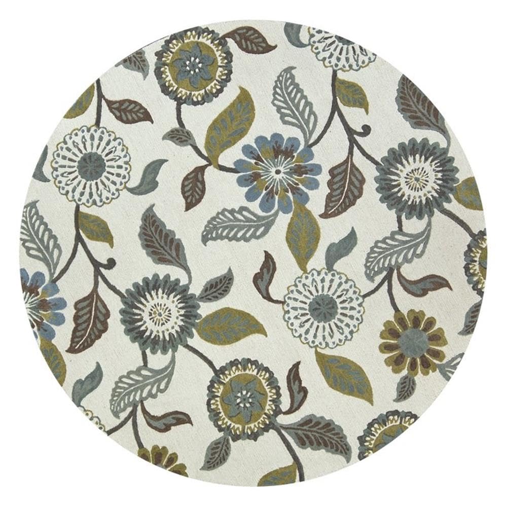 Rizzy Home Alora Decor Milan 10' Round Floral Sage/Blue-Teal/Gray/Rust/Blue Area Rug