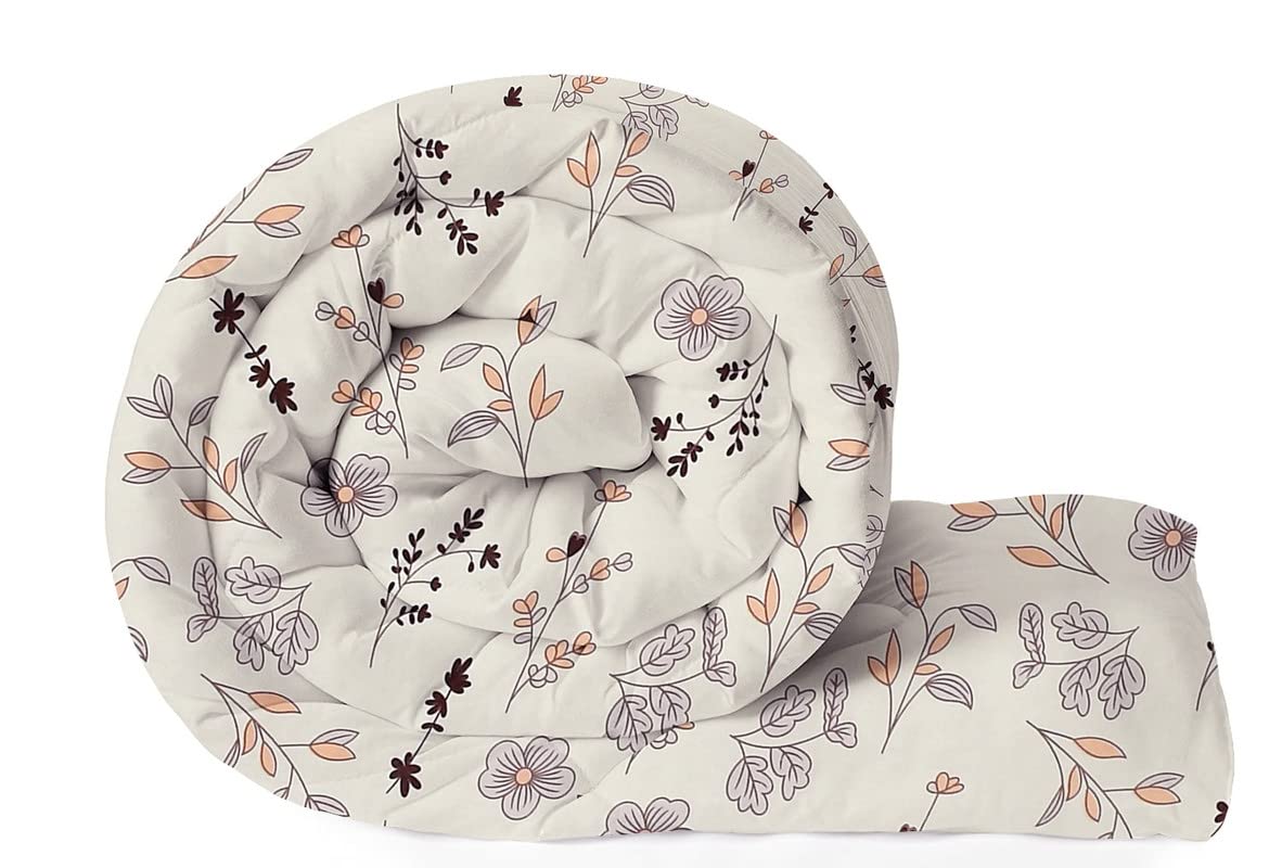 Vas Collections Floral 220 Gsm Microfiber Reversible Ac Comforter/Blanket For Winter/Quilt/Duvets For Double Bed Size(230X250 Cm