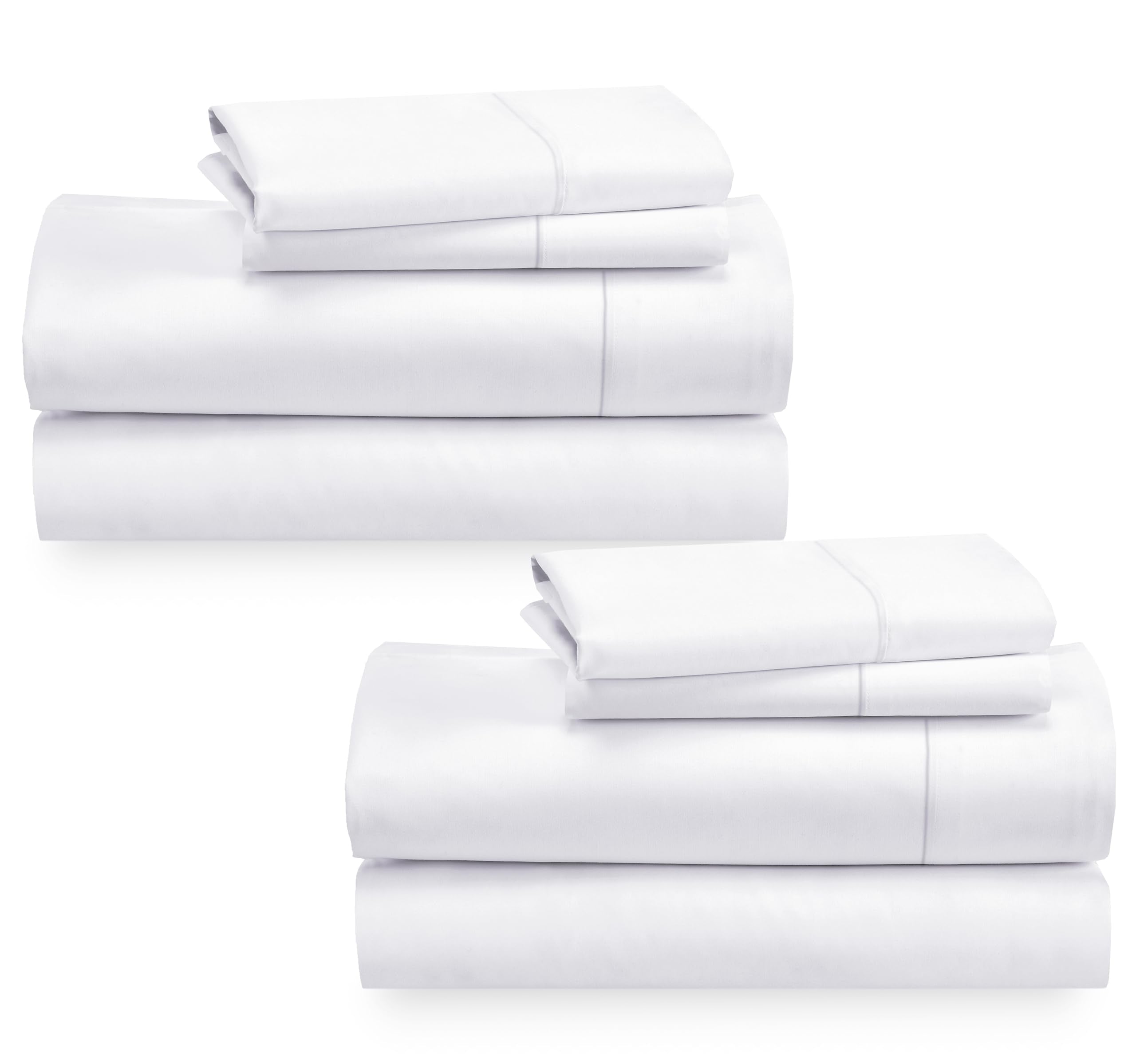 California Design Den 2-Pack Sheet Sets King Size - 400 Thread Count 100% Cotton Sateen - Extra Soft, Breathable & Cooling Sheet