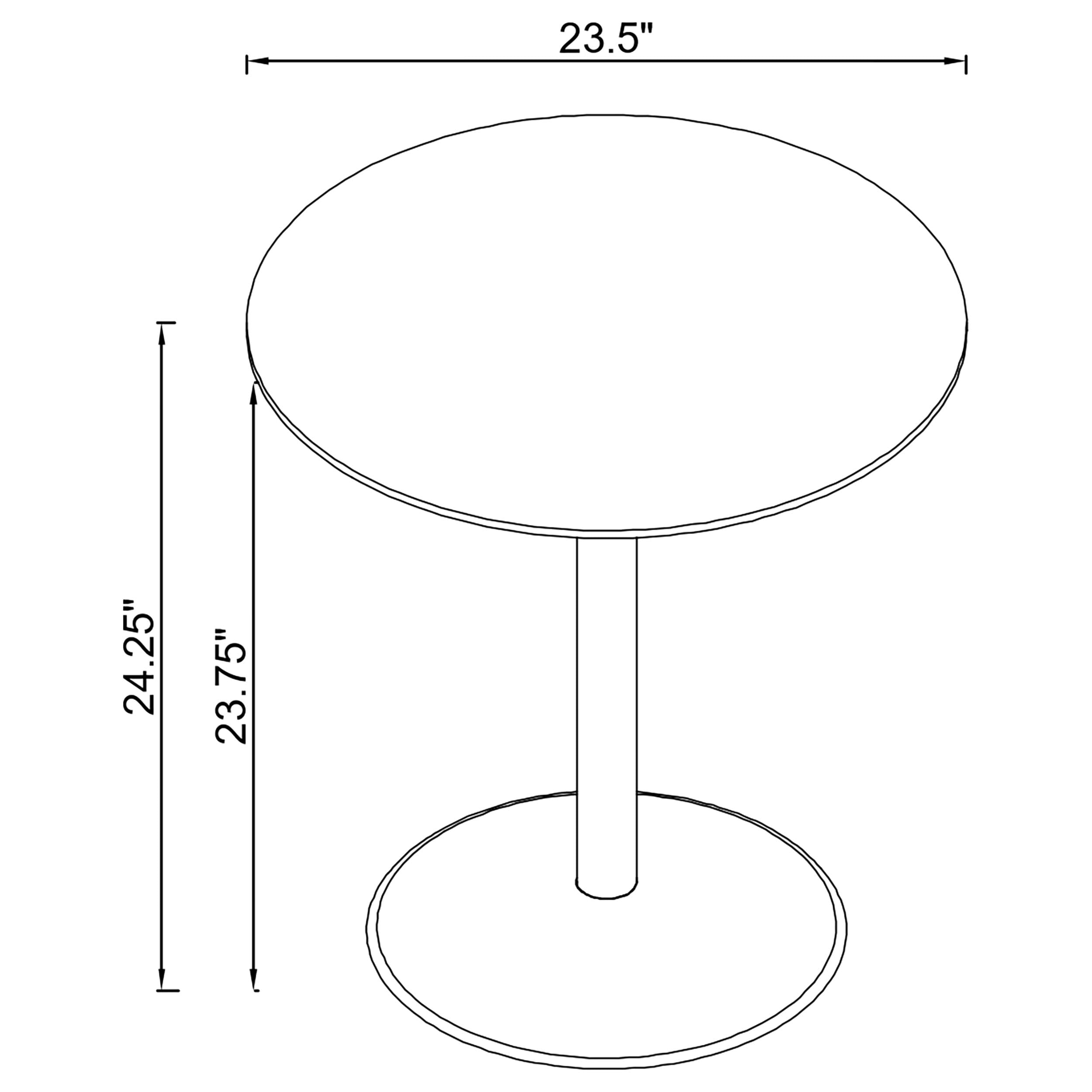 Coaster Home Furnishings Ganso Round Metal End Table with Tempered Glass Top Black