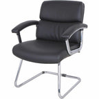 Lorell Sled Base Leather Black Guest Chair