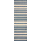 SAFAVIEH Courtyard Collection 2'3' x 18' Beige/Blue CY6062 Stripe Indoor/ Outdoor Patio Backyard Mudroom Runner Rug