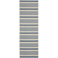 SAFAVIEH Courtyard Collection 23 x 20 Beige/Blue CY6062 Stripe Indoor/ Outdoor Patio Backyard Mudroom Runner Rug