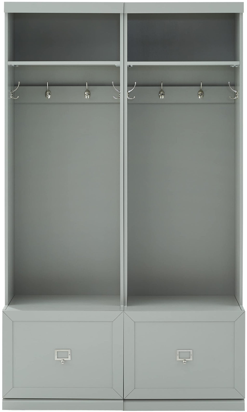 Crosley Furniture Harper 2-Piece Hall Tree Entryway Set with Storage Bench and Coat Rack Hooks for Hanging, Gray