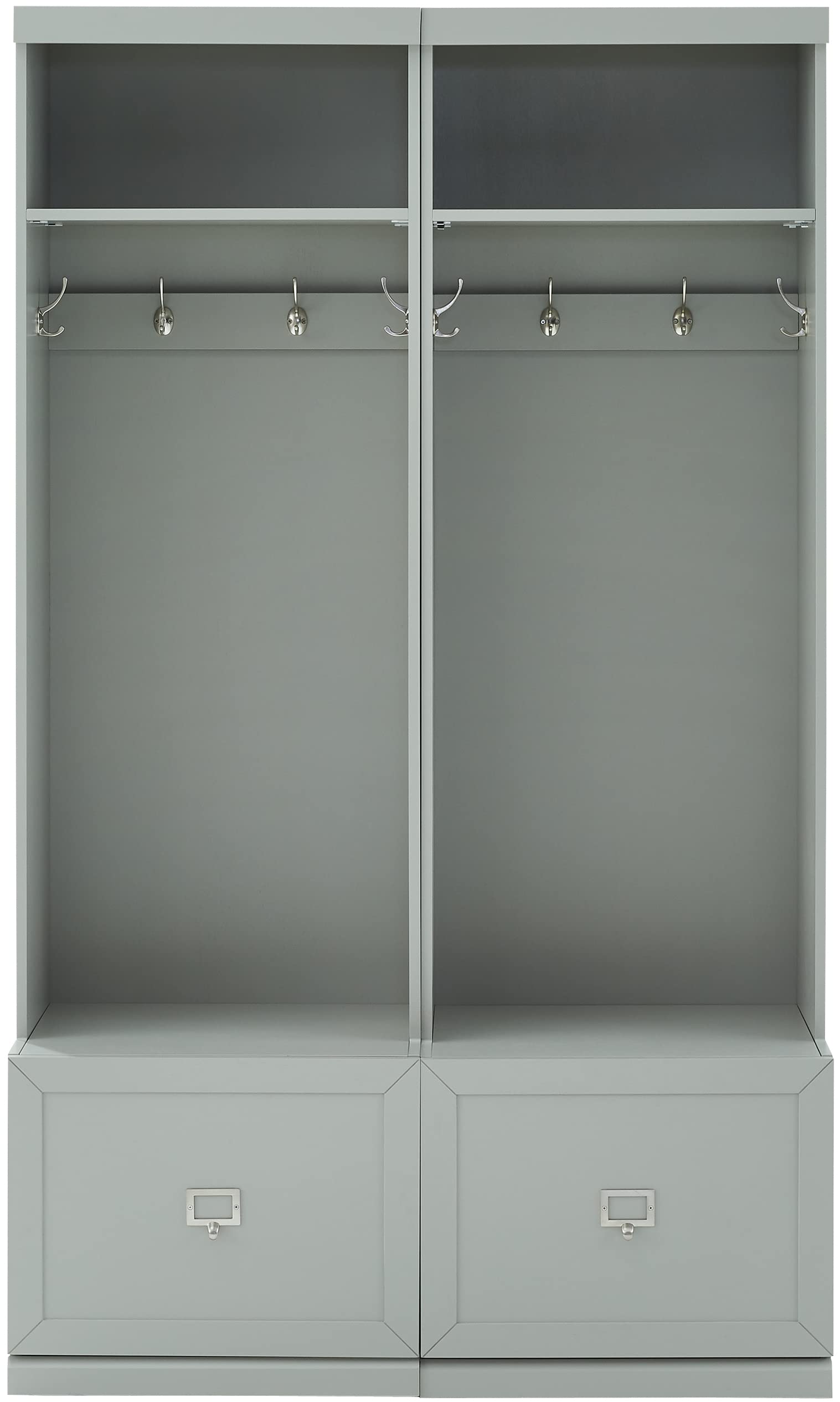 Crosley Furniture Harper 2-Piece Hall Tree Entryway Set with Storage Bench and Coat Rack Hooks for Hanging, Gray