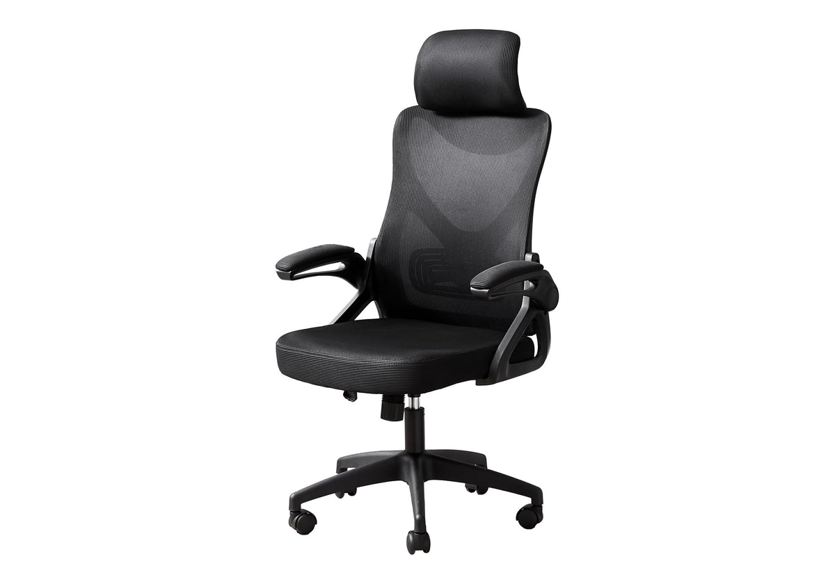 Monarch Specialties I 7334 Office Chair, Adjustable Height, Ergonomic, Swivel, Work, Black Metal