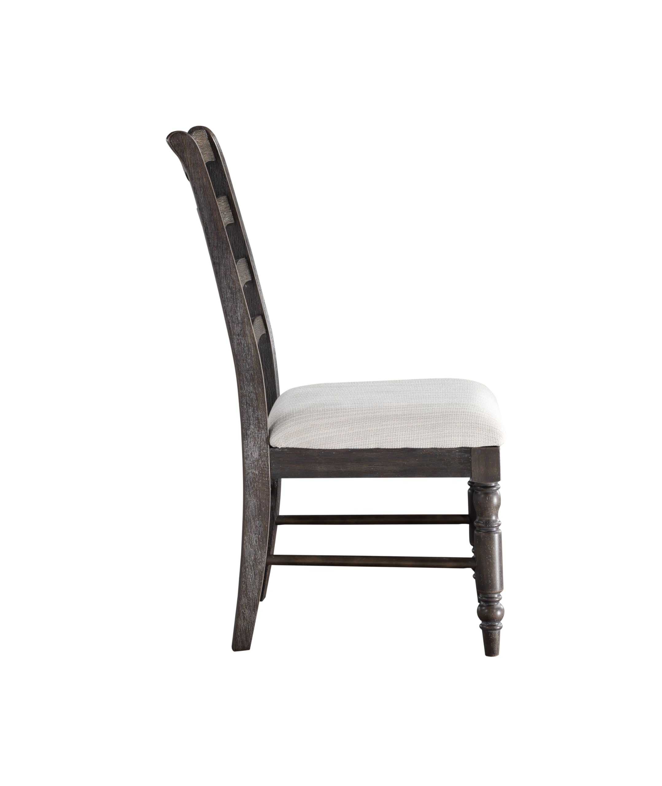 Steve Silver Hutchins Acacia & Hardwood Construction, Easy Assembly, Comfortable Upholstered Seat, Dusty Espresso Finish, Set of 2 Side Chair, 20 L x 24 D x 40 H, Charcoal