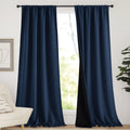 Nicetown Full Blackout Curtains 108 Inches Long, Rod Pocket Noise Reduction Window Treatment Curtains, Thermal Insulated Energy