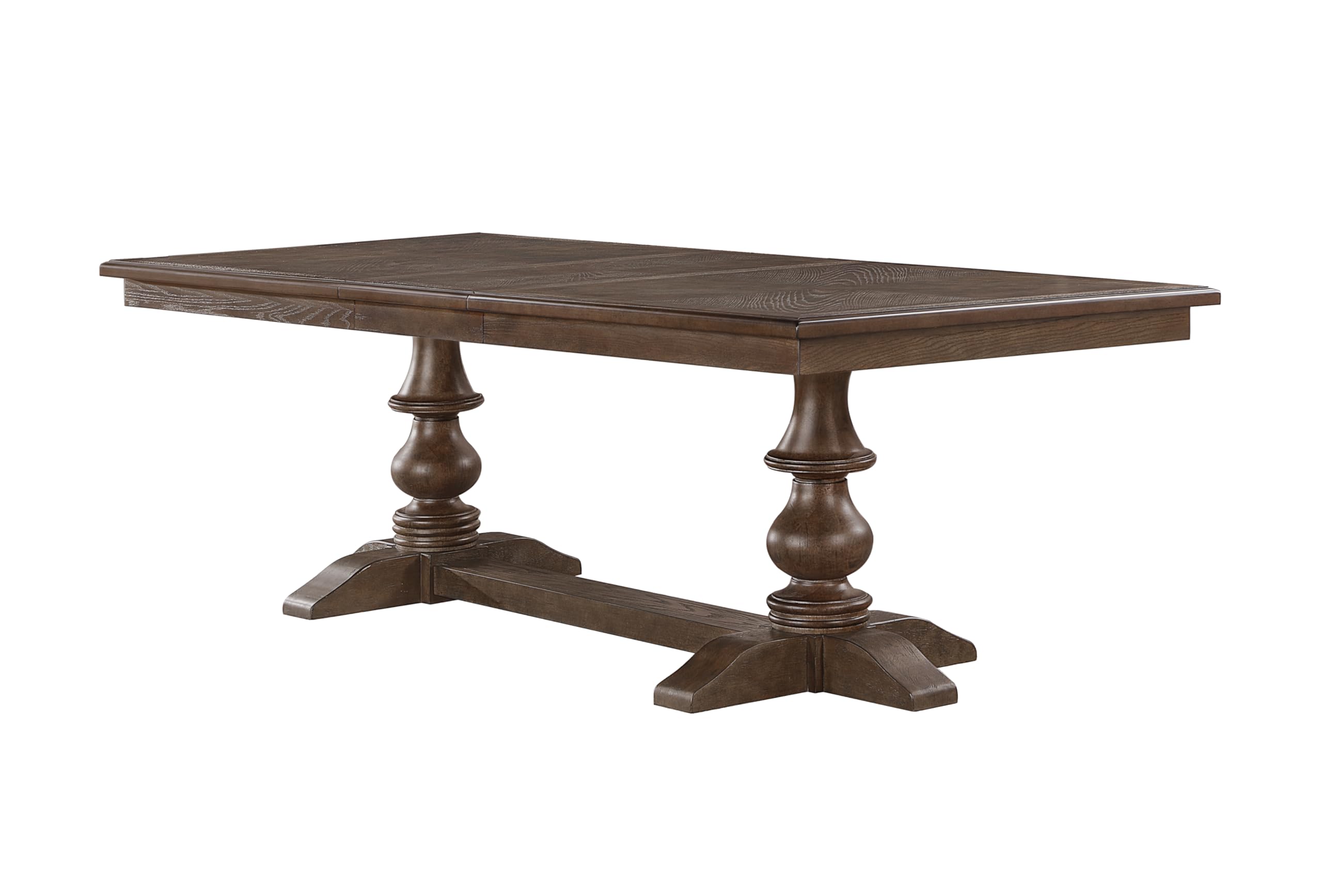 Best Quality Furniture D181/3 Dining, 78-Inch Table With 18-Inch Extension Leaf Only, Rustic Brown Oak