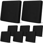 Newwiee 8Pcs Patio Cushion Covers Stretch Outdoor Cushion Cover Replacement For Patio Furniture Sofa Couch Slipcovers, Soft Flexibility Washable Furniture Protector(Waterproof Pure,Black)