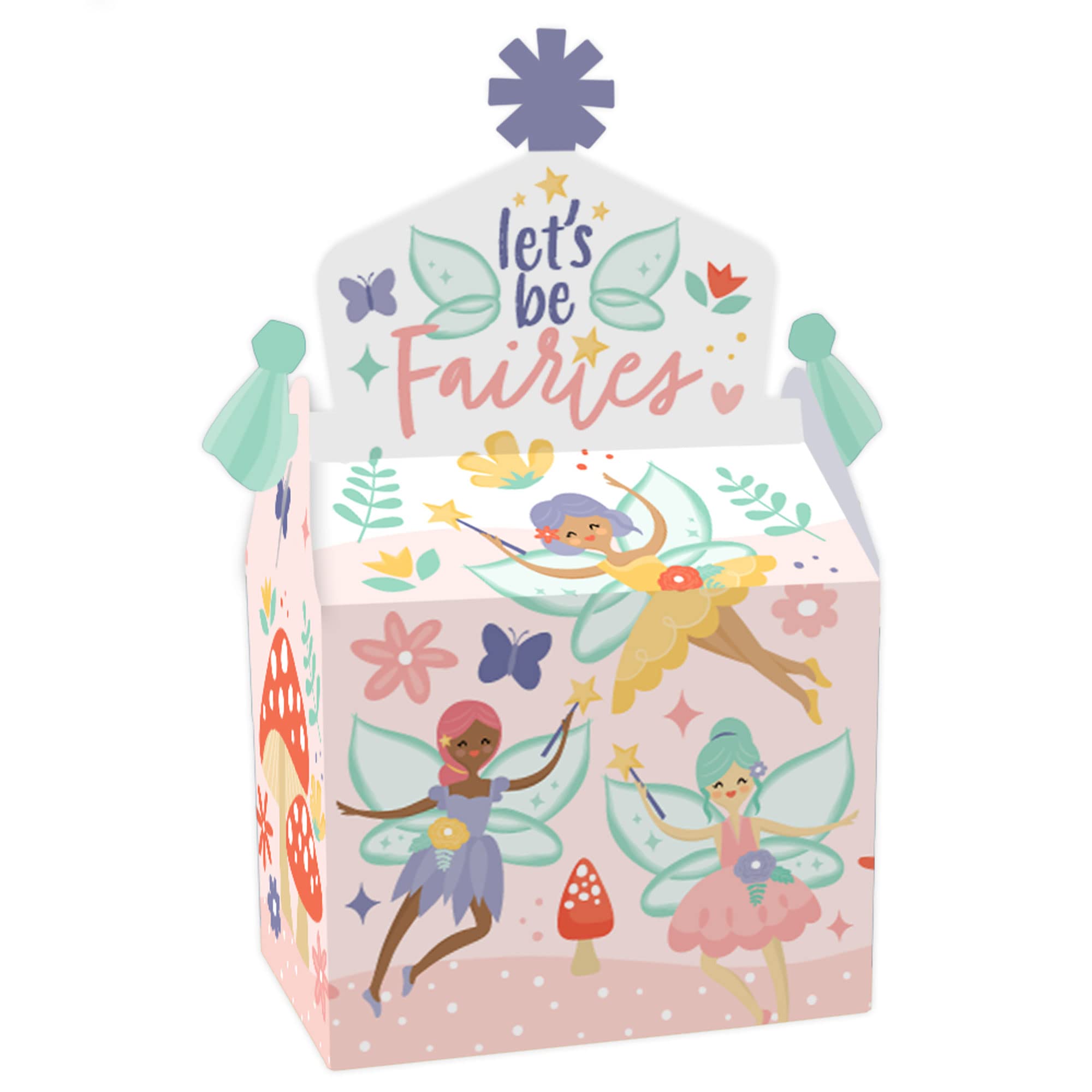 Big Dot of Happiness Lets Be Fairies - Treat Box Party Favors - Fairy Garden Birthday Party Goodie Gable Boxes - Set of 12