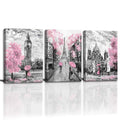 CANVASZON Large Wall Art for Bedroom Living Room Bathroom Black and White Paris Decor Print for Girls Rooom Pink Paris Theme Lo