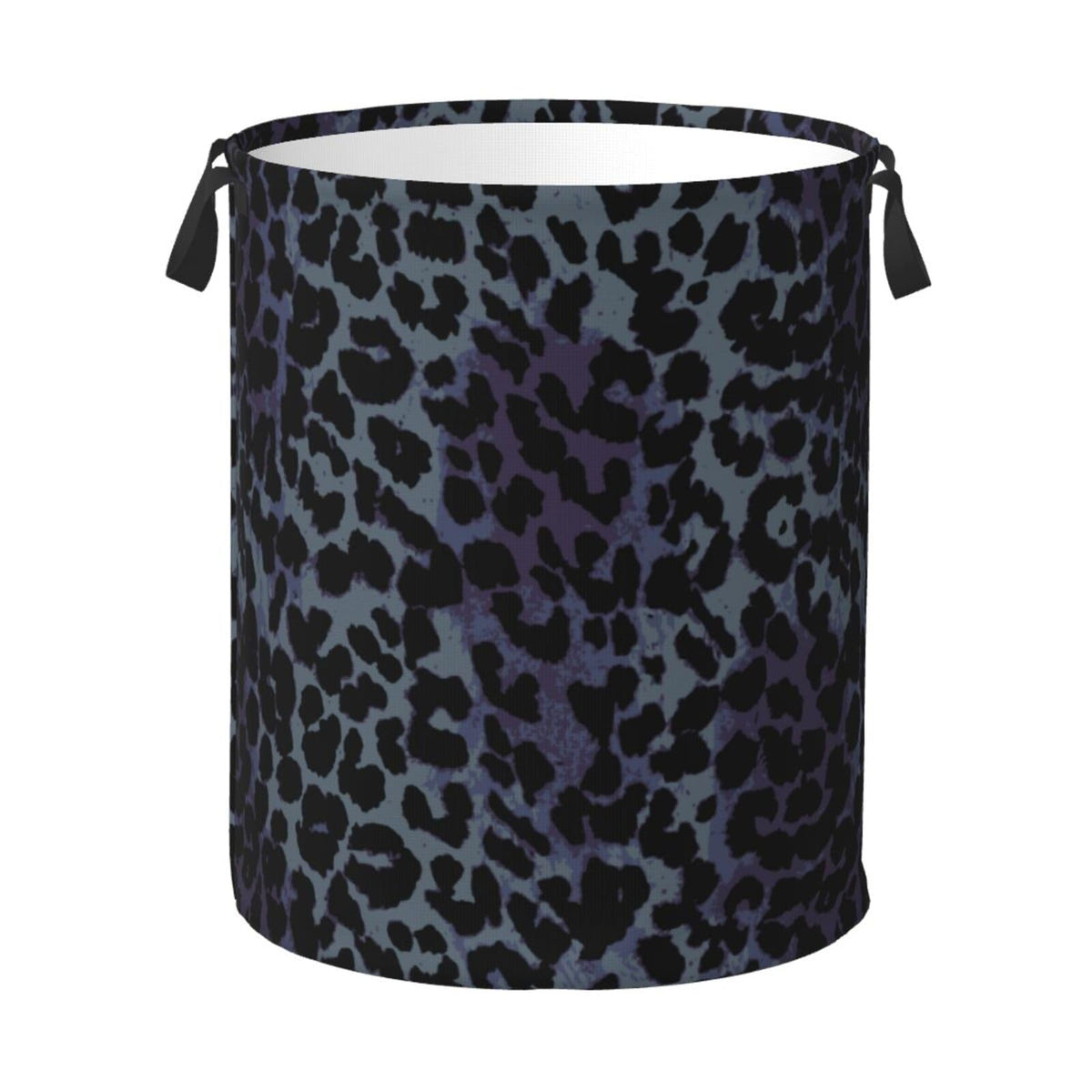 Jbofyee Grey And Black Leopard Print Laundry Hamper Bag With Waterproof Liner  Cheetah Round Laundry Basket Foldable Clothes St