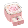 NEWNOVE Preserved Real Pink Rose, Forever Flowers Gifts for Mom Grandma Wife Girlfriend on Christmas, Valentines Day, Mothers Da