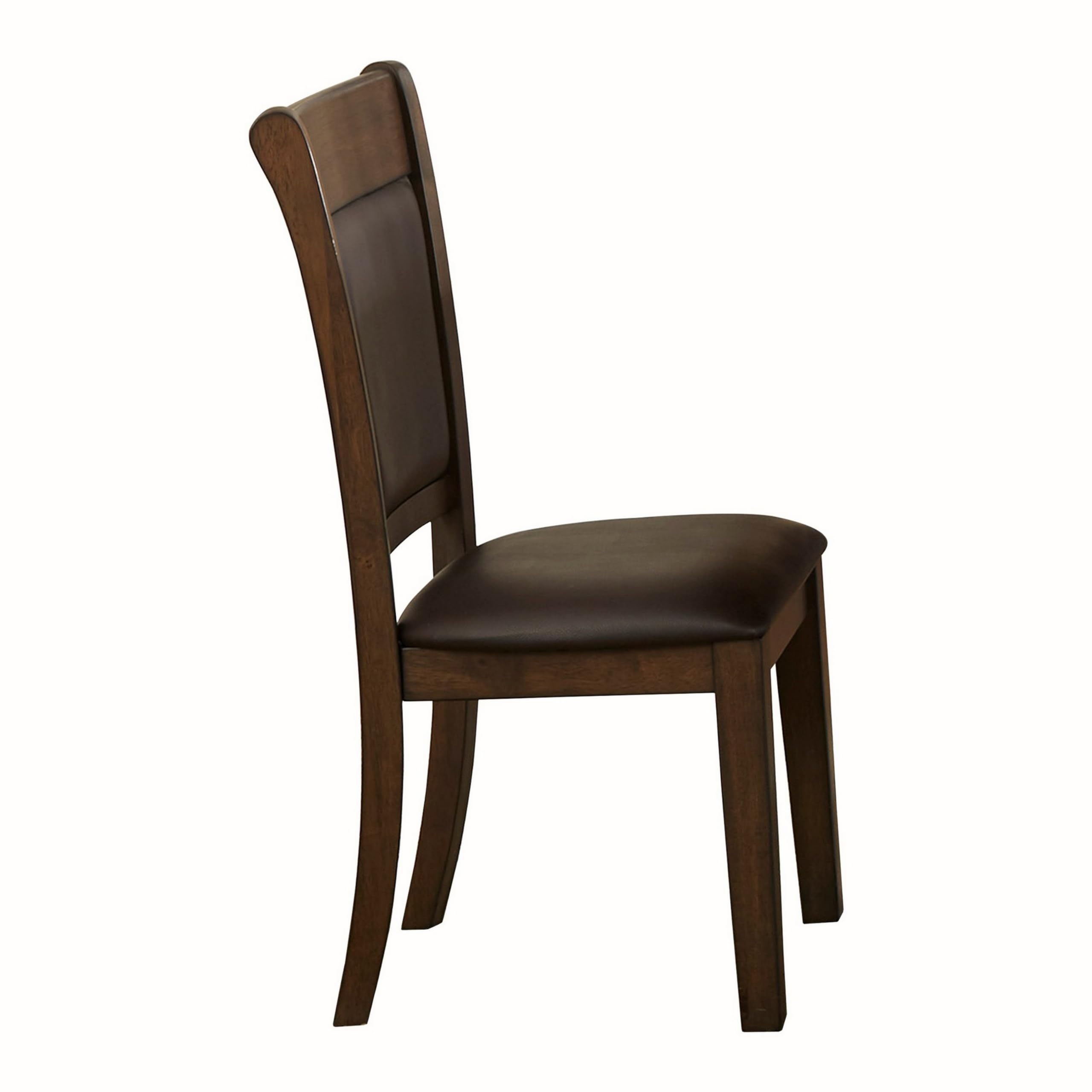 Benjara Fabric Side Chair with Flared Backrest and Padded Seat, Set of 2, Brown
