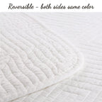 Cozy Line Home Fashions Solid White 100% Cotton Quilt Bedding Set, Lightweight For All Seasons Bedspread Coverlet (Maze, Twin-2