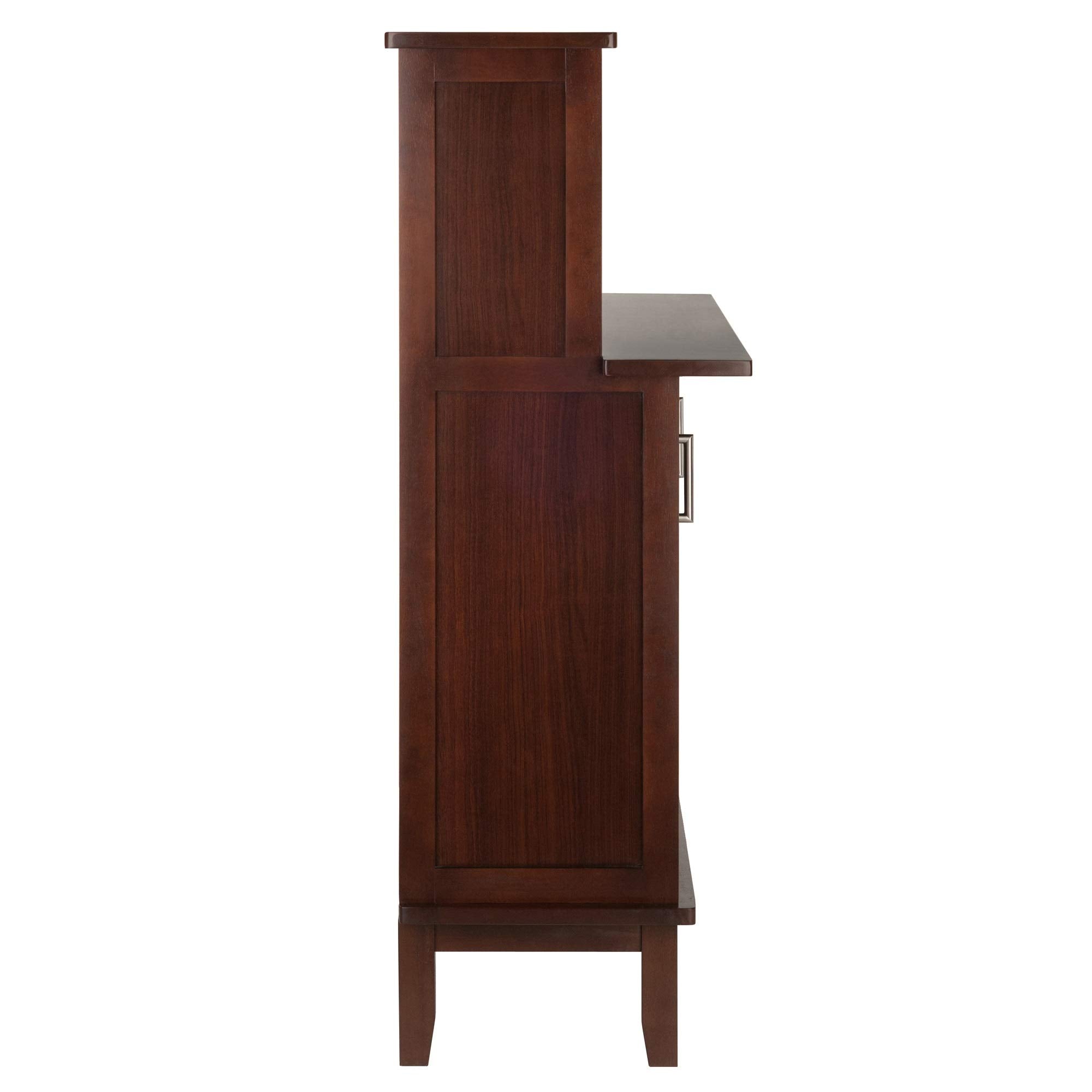 Ergode Wood Beynac Wine Bar - Buffet Cabinet with Ample Storage for Wine, Glassware, and Bar Accessories - Cappuccino Finish - 38.35' W x 15.94' D x 44.57' H
