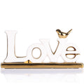 Love Sign Decoration,White and Gold Love Signs for Home Decor Statue,Modern Bird Sculpture Personalized Love Decor,Gold Style Fi