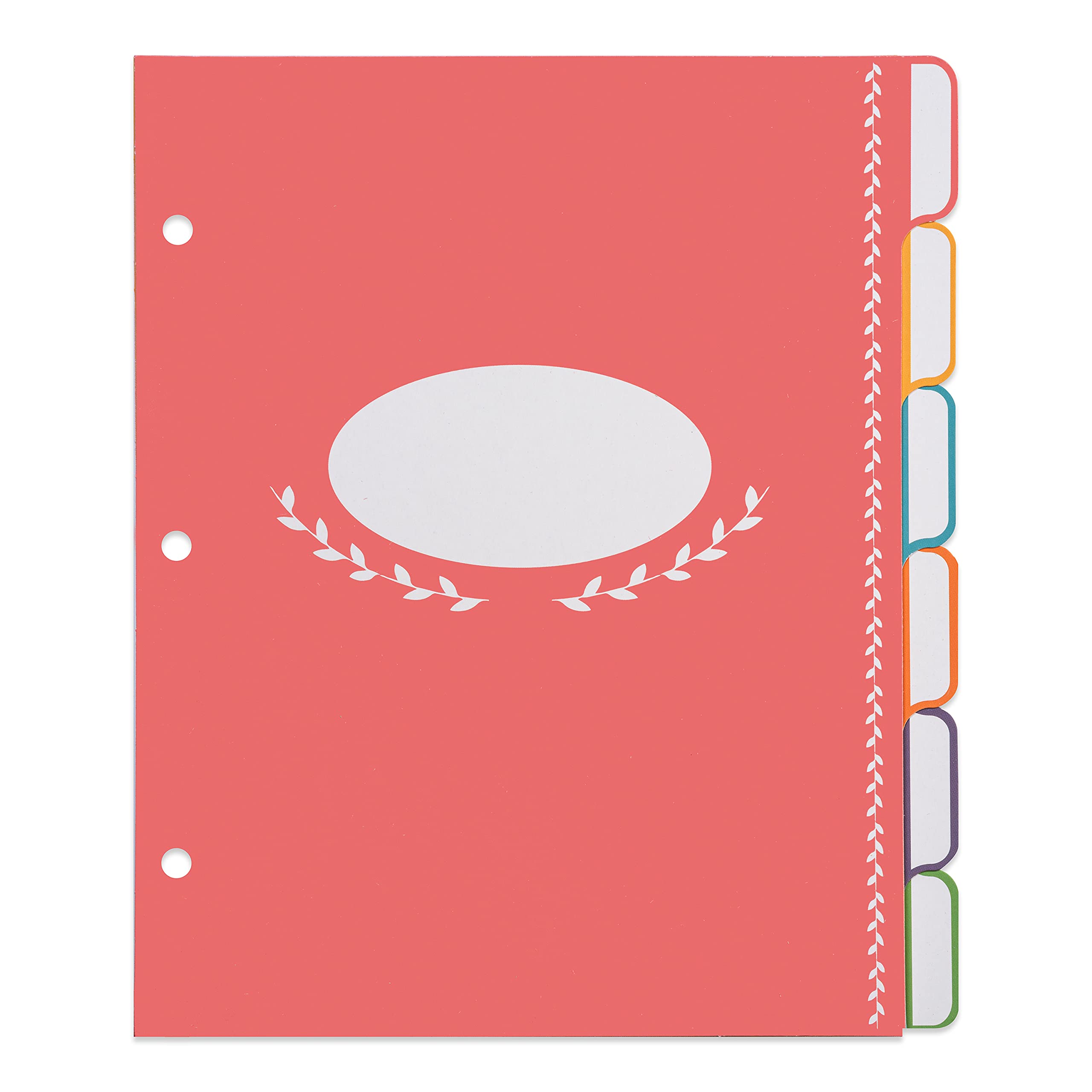 Jot & Mark Blank Recipe Binder Dividers With Tabs | Six Customizable Organizer Dividers For 8.5'X9.5' 3-Ring Binders (Rainbow)