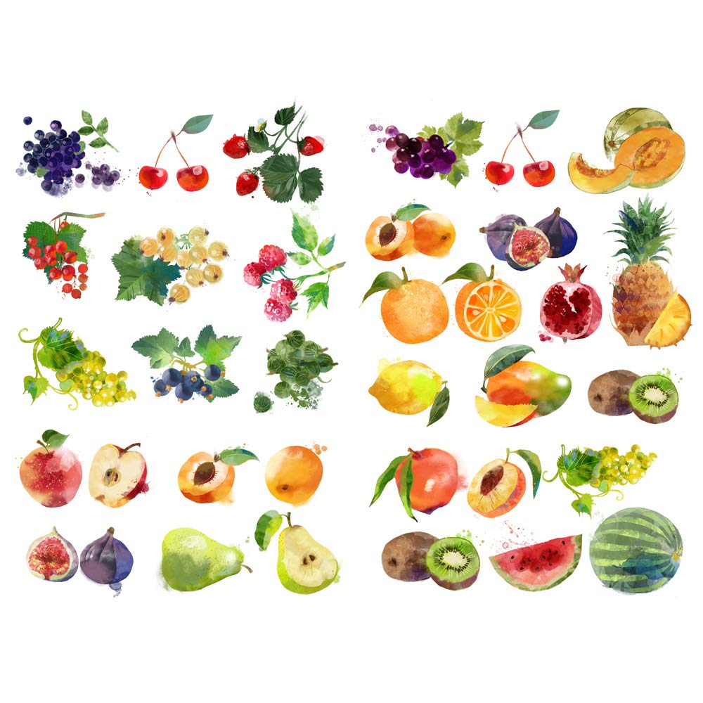 Seasonstorm Watercolor Fruits Aesthetic Diary Travel Journal Paper Stickers Scrapbooking Stationery School Office Art Supplies