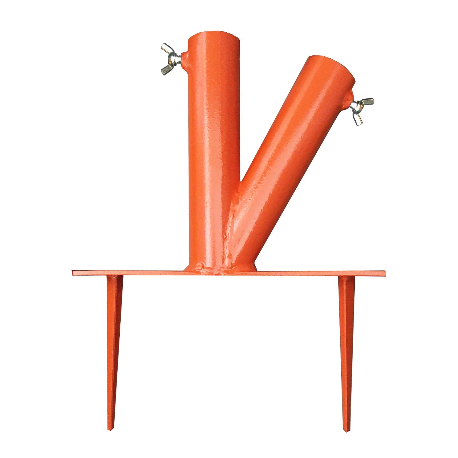 Hi-Flame Outdoor Lawn Umbrella Stand Steel Parasol Holder With 2 Positions For Park, Patio, Beach, Orange